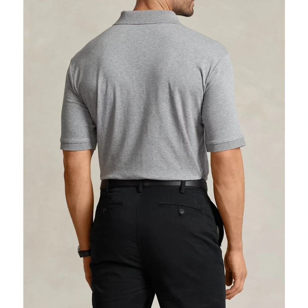 Polo Ralph Lauren Soft Cotton Polo Shirt in Gray Men's Size 2XB 2X Big & Tall - Picture 8 of 10